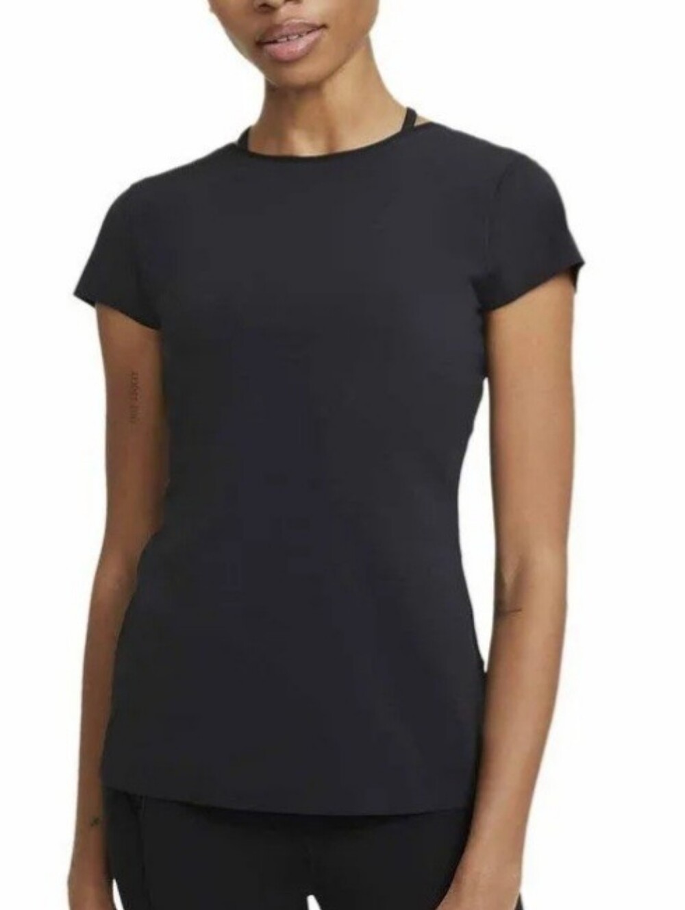 Nike Yoga Luxe DriFit Black Top Women Medium NEW
